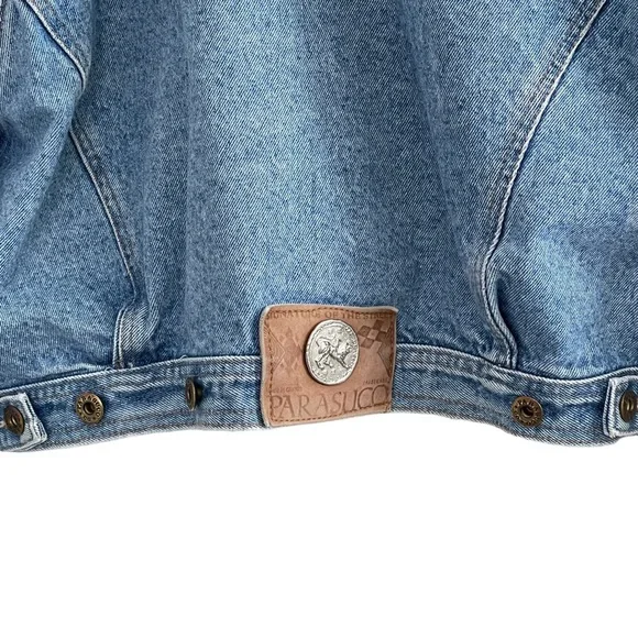 Vintage PARASUCO 90s Oversized Trucker Chore Denim Jean Jacket - Picture 10 of 14